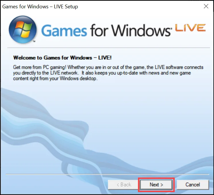 Install Games for Windows live