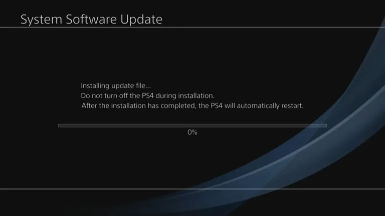 Installing PS4 Update
