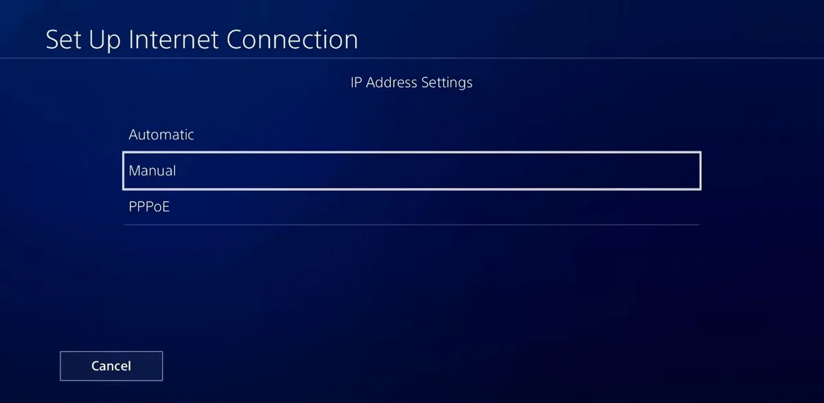Manual IP Address Settings