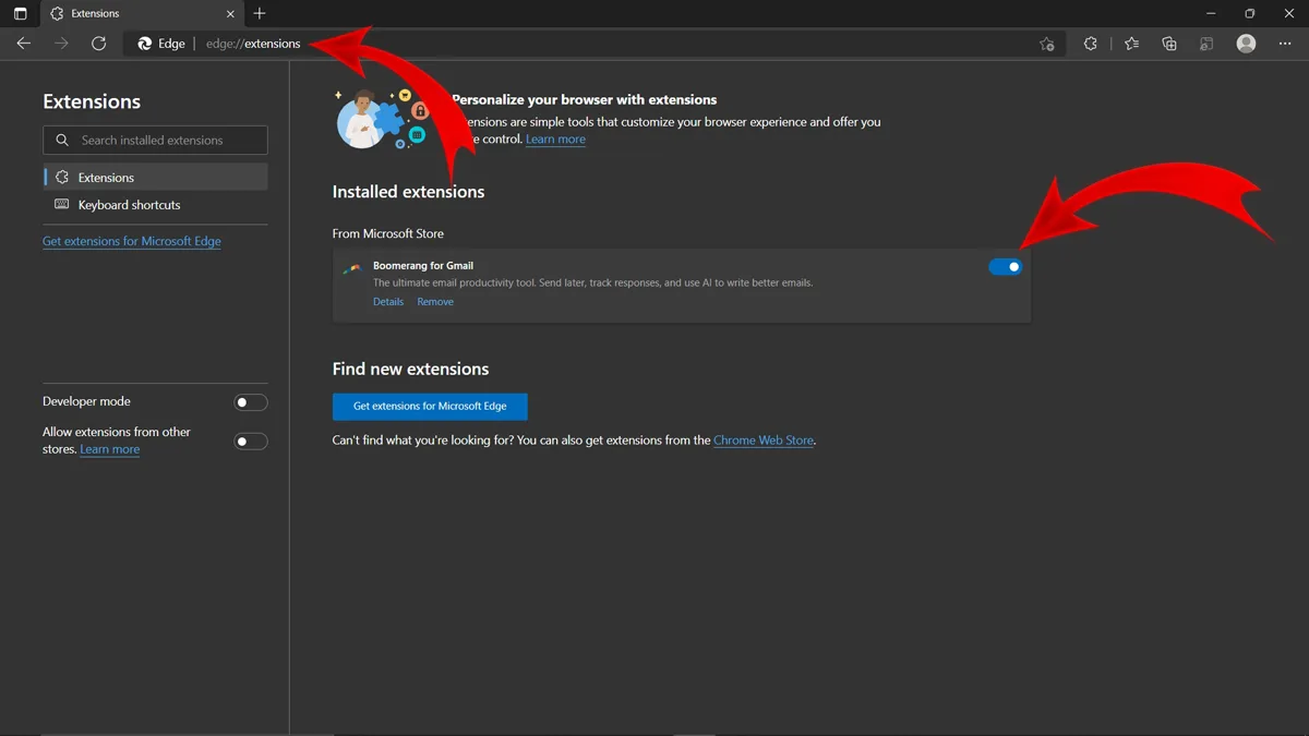 Personalize Edge Extensions