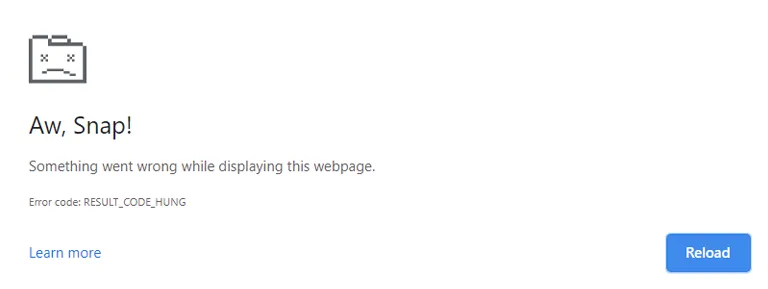 RESULT_CODE_HUNG Error Google Chrome RESULT_CODE_HUNG Error Google Chrome