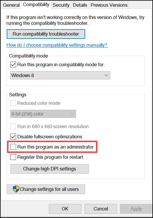 Run this Program as an Administrator