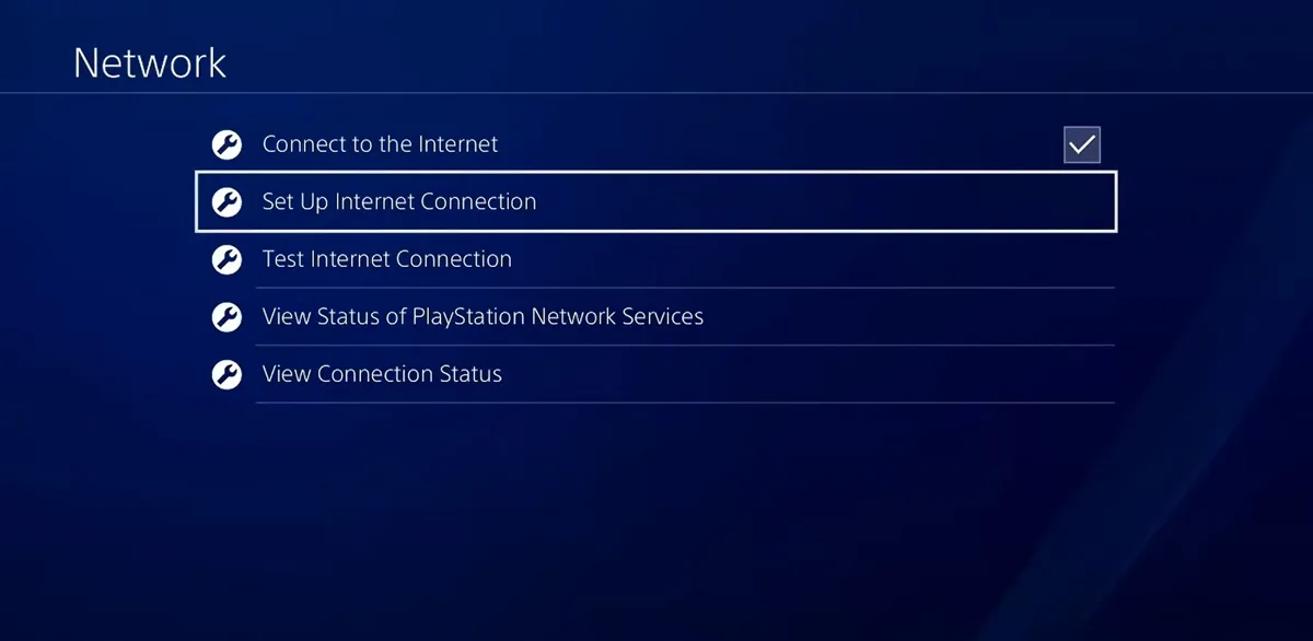 Select Setup Internet Connection