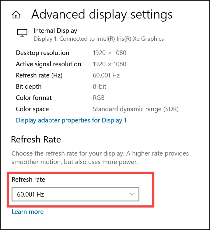 Change Refresh Rate
