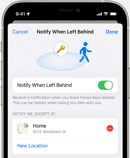 Notify When Left Behind Alert On New Location