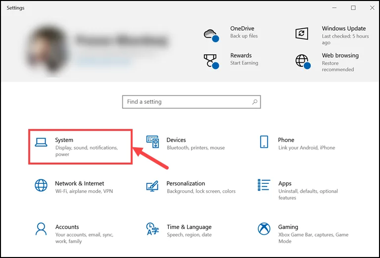 Windows System Settings