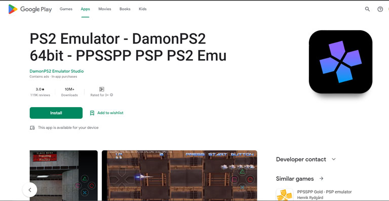 Damonps2 Emulator