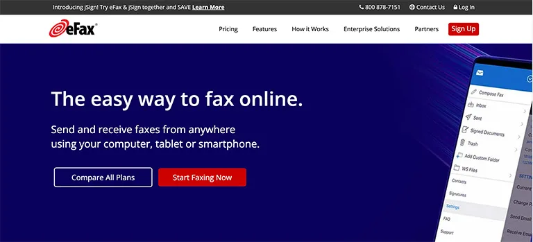 eFax website