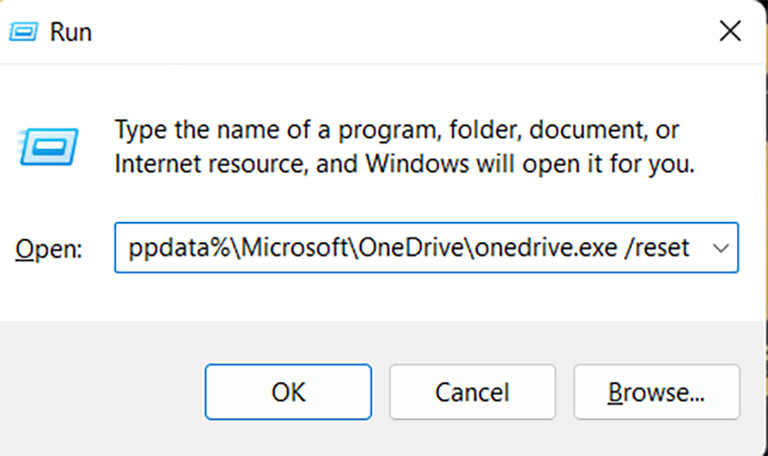 Reset Onedrive