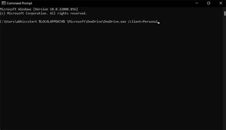 Type Command in CMD