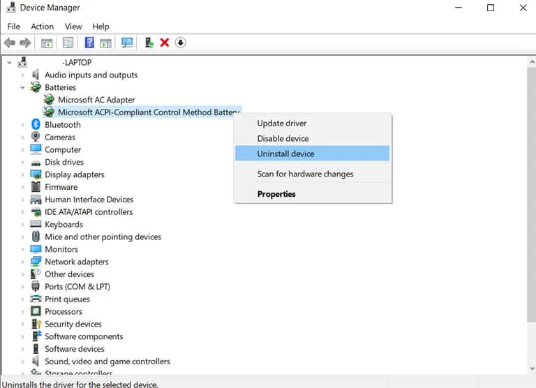Uninstall Microsoft ACPI