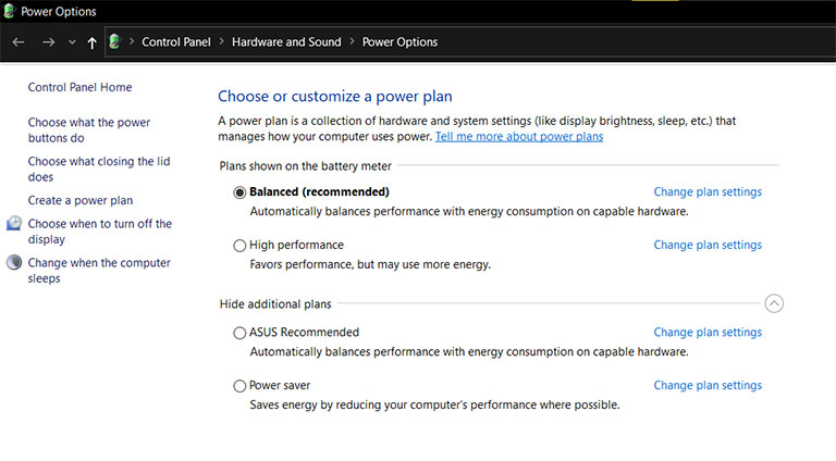 Change Your Power Plan To Balanced Or Power Saving Mode