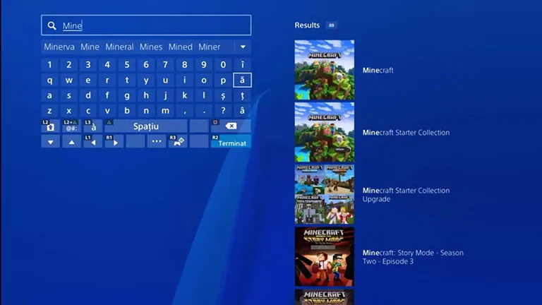 Enter Minecraft in the Search Bar