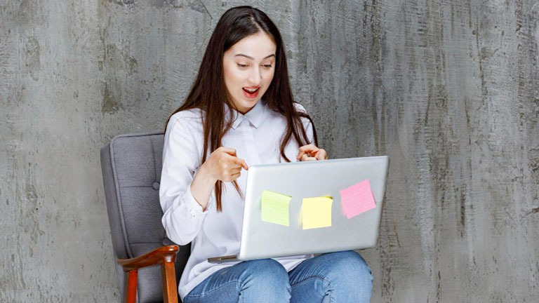 Girl Using Laptop