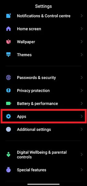 Go to Apps