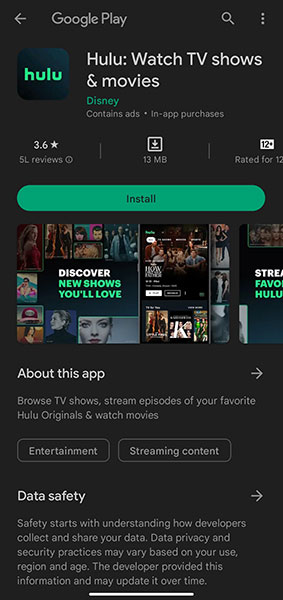 Install The Hulu App