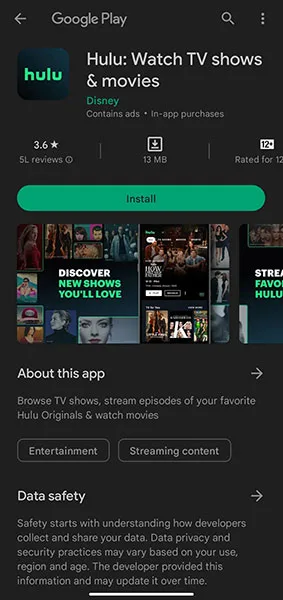 Install the Hulu App