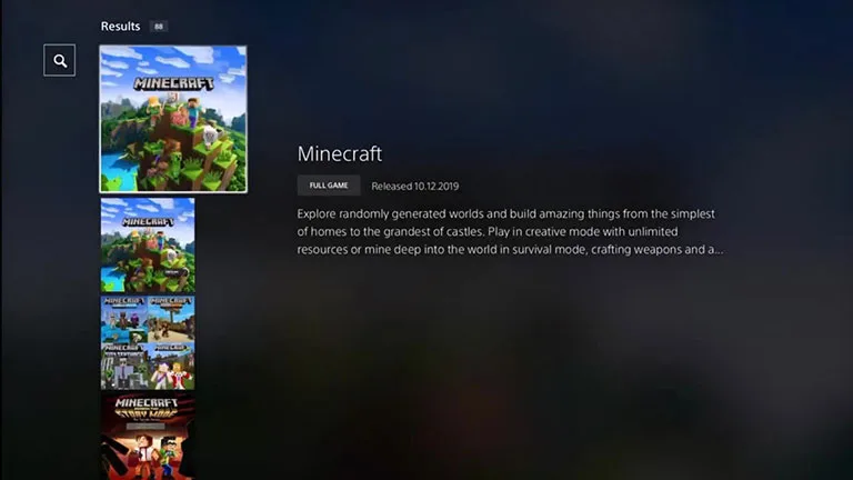 Select Minecraft PS4 Edition