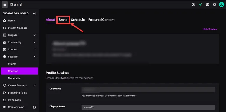 brand tab