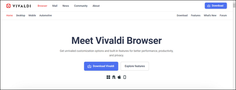 Download Vivaldi Browser