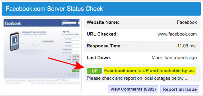 How To Check Facebook.com Server Status
