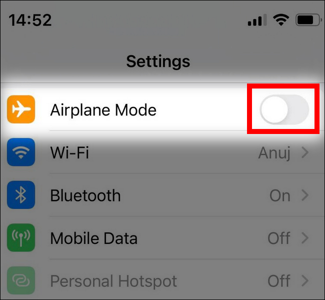 Airplane Mode Off On Iphone