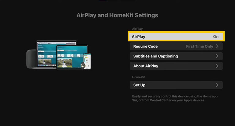 Make Sure Airplay Is Turned On