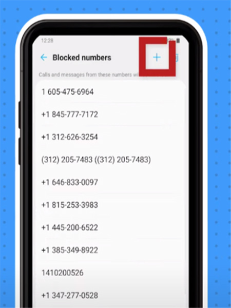 Plus Sign - Add Blocked Number