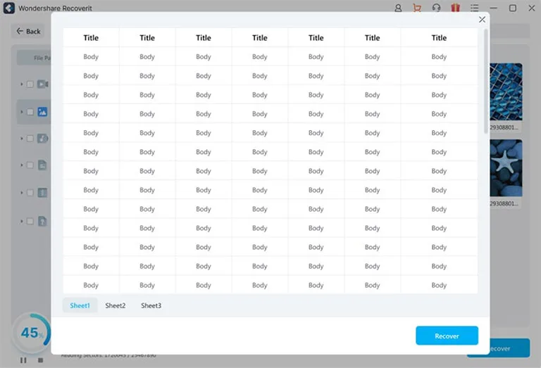 Preview & Recover Excel 365 Files Preview & Recover Excel 365 Files