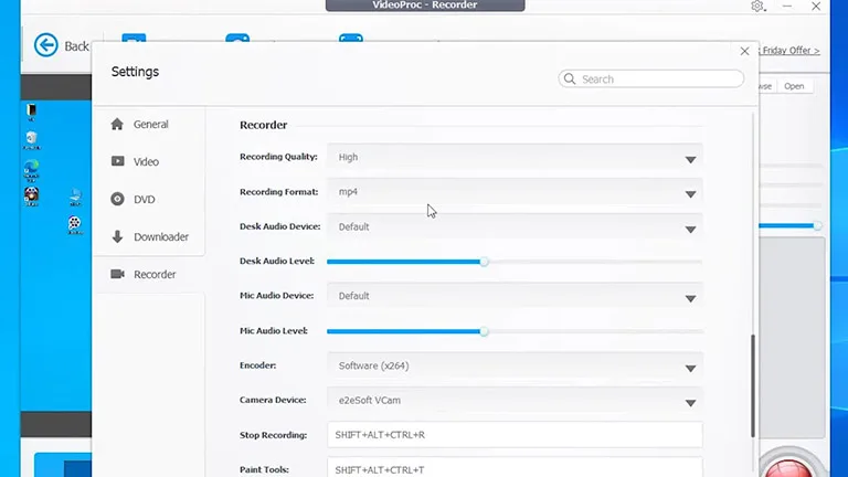 Set the recording format Set the recording format