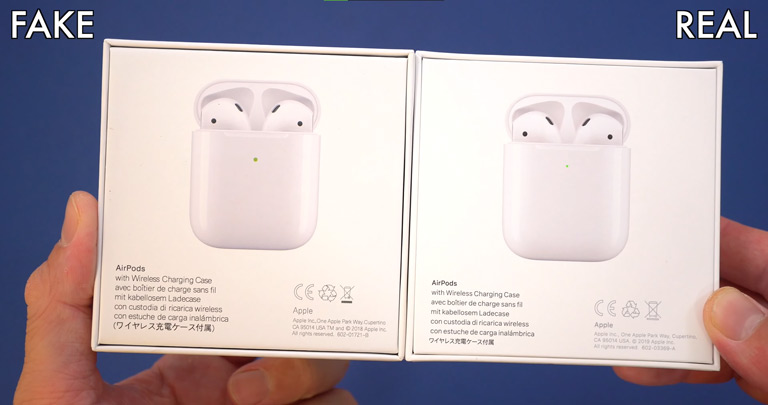 Spotting Fake Airpods Via Text Color And Size