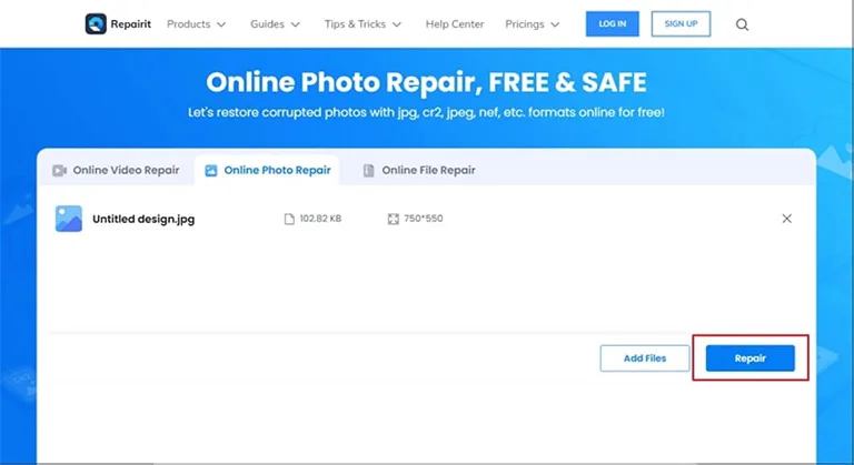Start the Repair Process Start the Repair Process