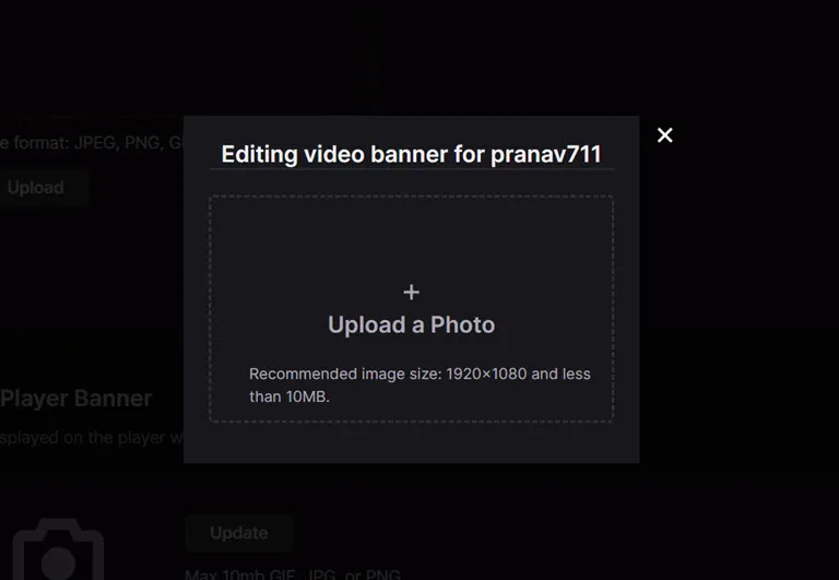 upload the banner
