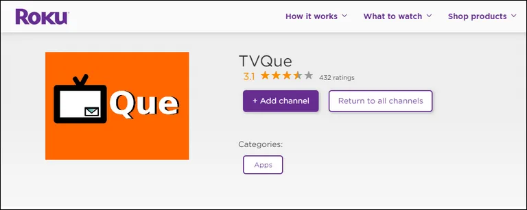 Add the TVQue app to Your Roku TV