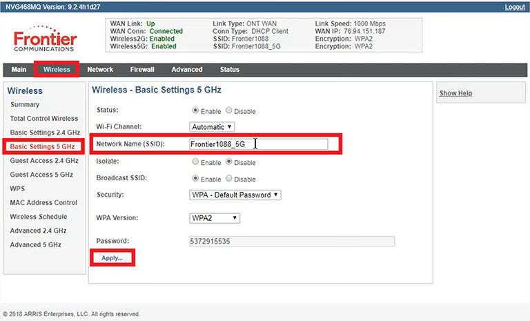 Change The Ssid Name Of 5Ghz