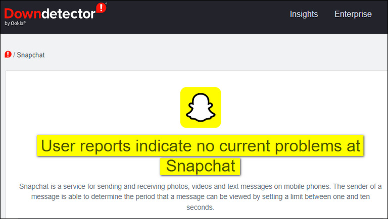 Checking Snapchat Server Status Through Downdetector
