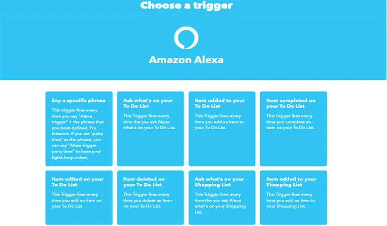 Choose a Trigger Choose a Trigger