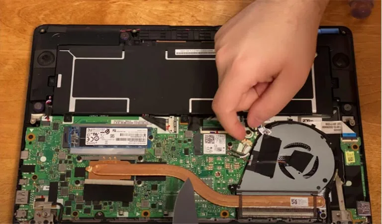 Cooling Fan on Open Laptop