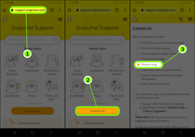 How To Contact The Snapchat Support Team 1