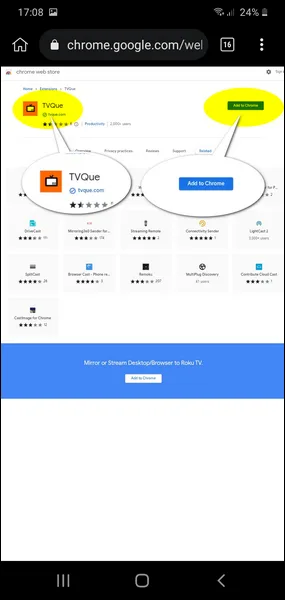 Install the TVQue Extension
