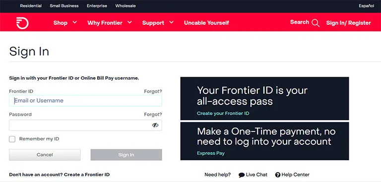 Log Into Your Frontier Account Log Into Your Frontier Account