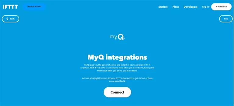 MyQ IFTTT Page MyQ IFTTT Page