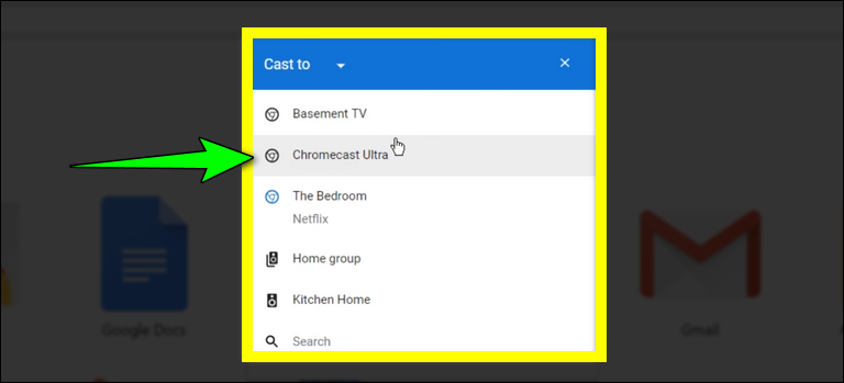 Select The Chromecast Tv To Cast Your Zoom Meeting