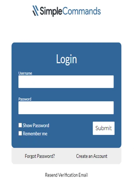 SimpleCommands Login SimpleCommands Login