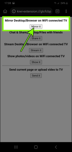 Mirror Desktop/Browser On Wifi Connected Tv