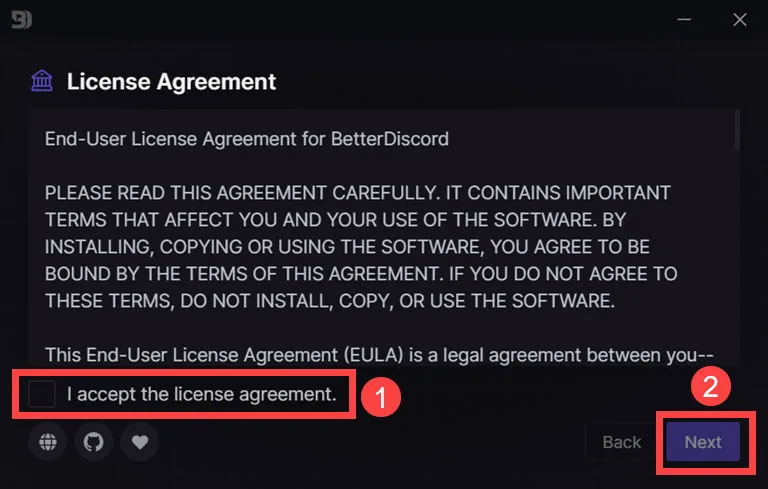 begin installing betterdiscord