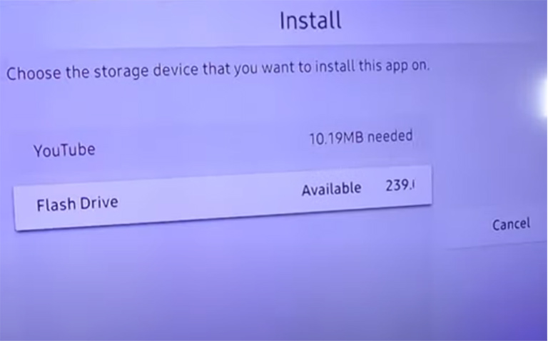 Choose Installation Storage