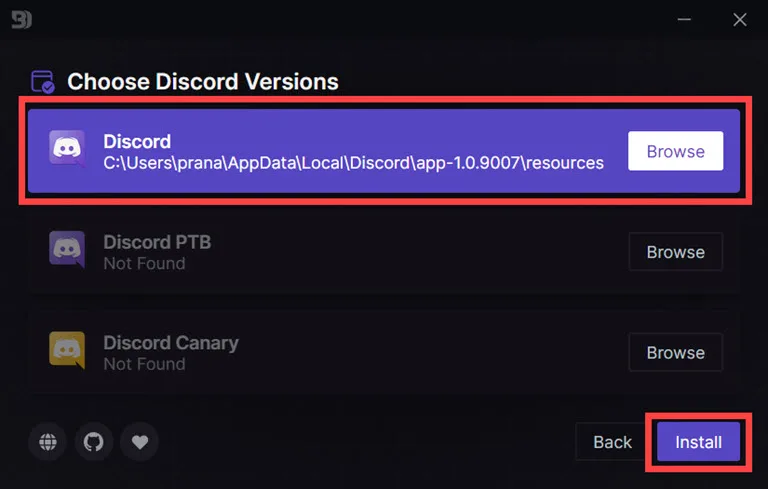 choose the Discord version