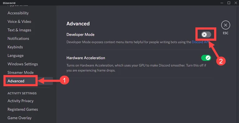 enable developer mode
