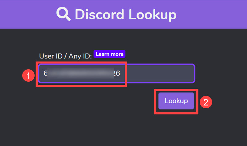 Enter Id In Discord Lookup